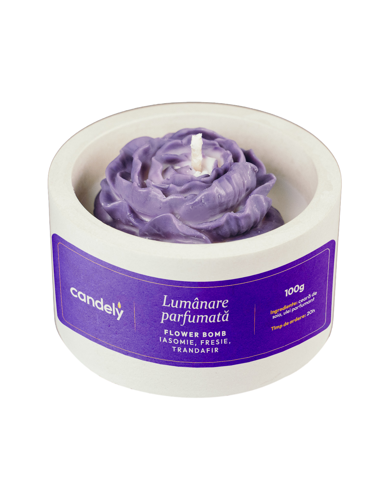 Lumânare parfumată Flower bomb- Iasomie, Fresie, Trandafir